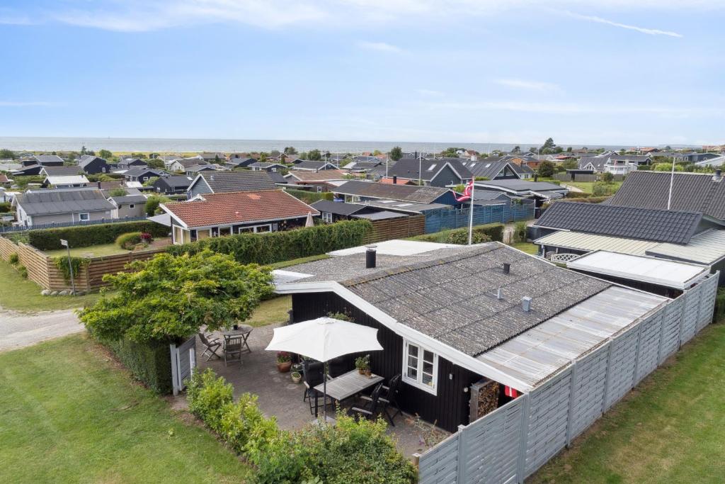 an aerial view of a home in a suburb at Classic Danish Holiday Home in Karrebæksminde
