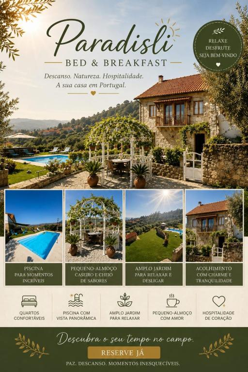 a collage of photos of a villa at Paradiesli in Castelo de Penalva