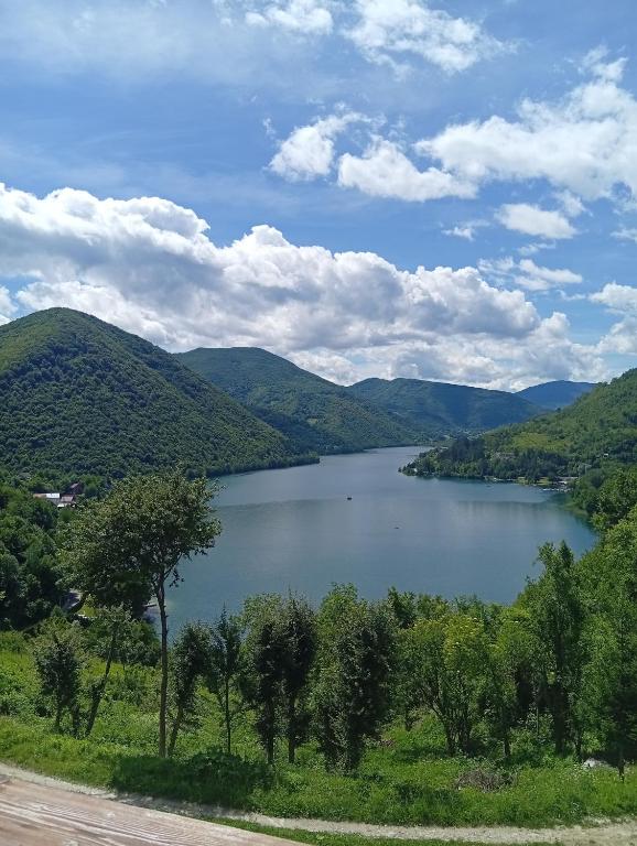 a view of a lake in the mountains at Cottage Arinda in Jajce
