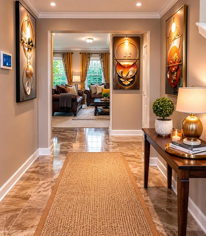 a living room with a table and a couch at Guest House Haven with Gazebo in Riverdale