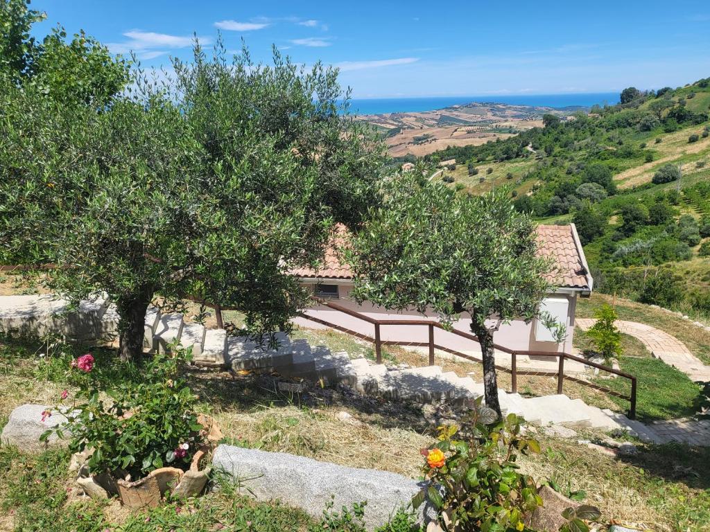 a house on a hill with trees and the ocean at La Terrazza Segreta - Vista Mare in Atri