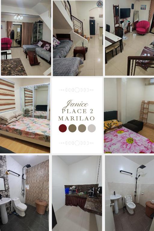 a collage of photos of a hotel room at Janice Place 2 in Marilao