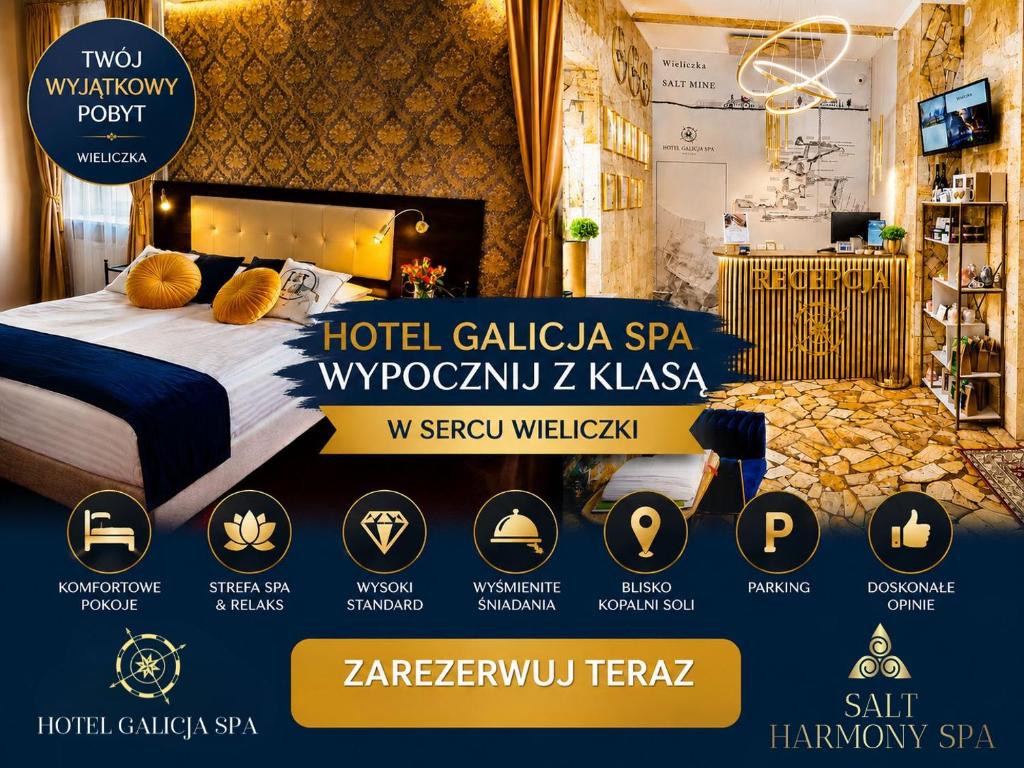 a poster for a hotel called the hotel cala zaza spa at Hotel Galicja SPA Wieliczka in Wieliczka