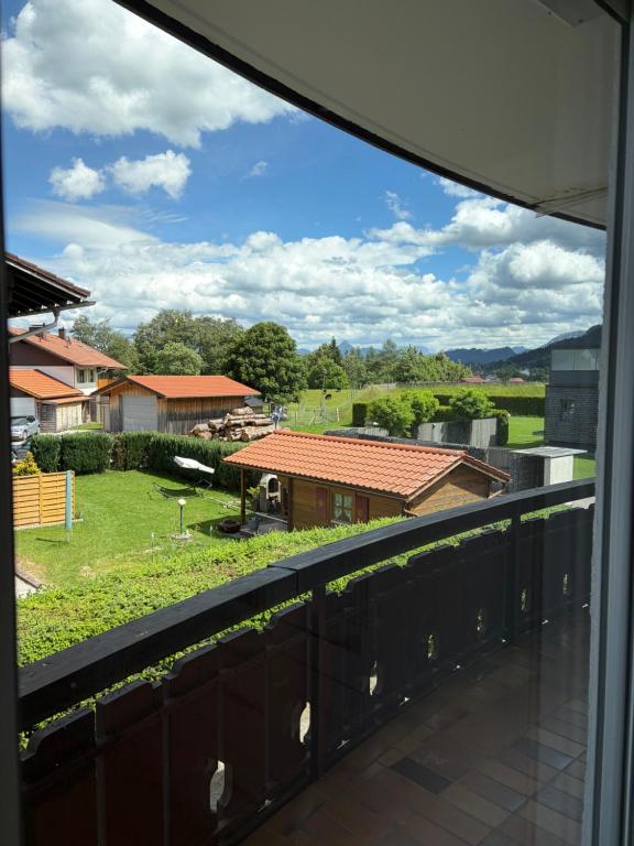 a view from the balcony of a house at Ferienwohnung Alpensteinbock in Nesselwang