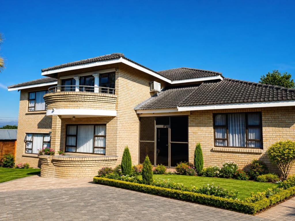 a large brick house with a roof at Duco self-catering in Nelspruit