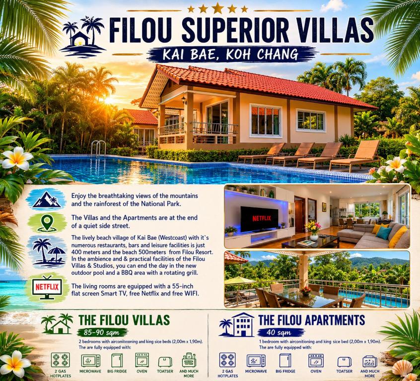 a flyer for a villa in the philippines at Filou Villas in Ko Chang