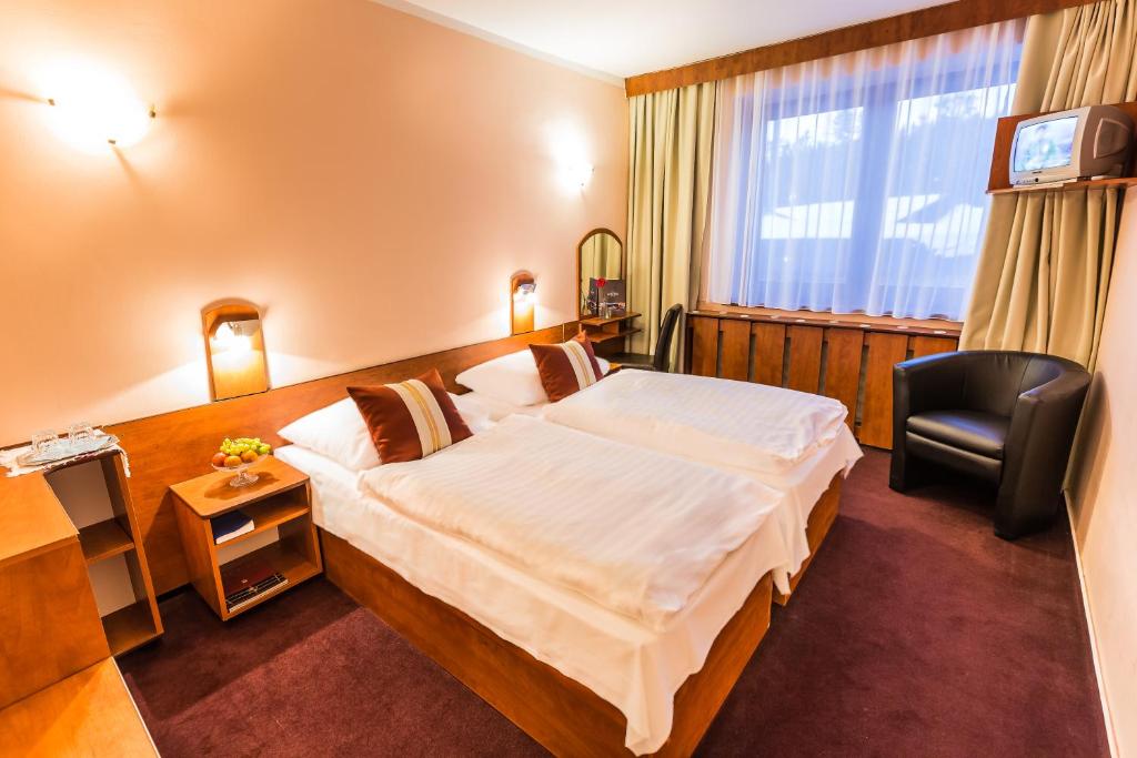 Postel nebo postele na pokoji v ubytování Hotel Sachticka