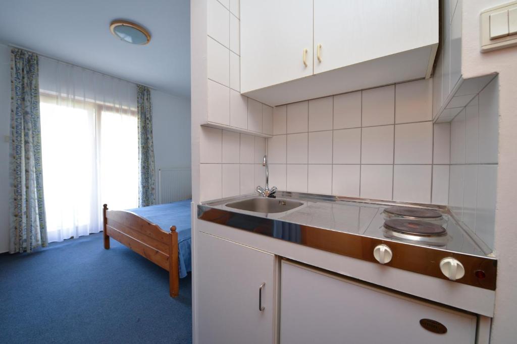 Kuchyň nebo kuchyňský kout v ubytování Wellness Hotel Kakadu