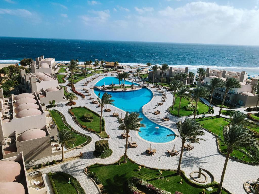 an aerial view of the resort and the ocean at Sentido Akassia Beach Resort in Quseir