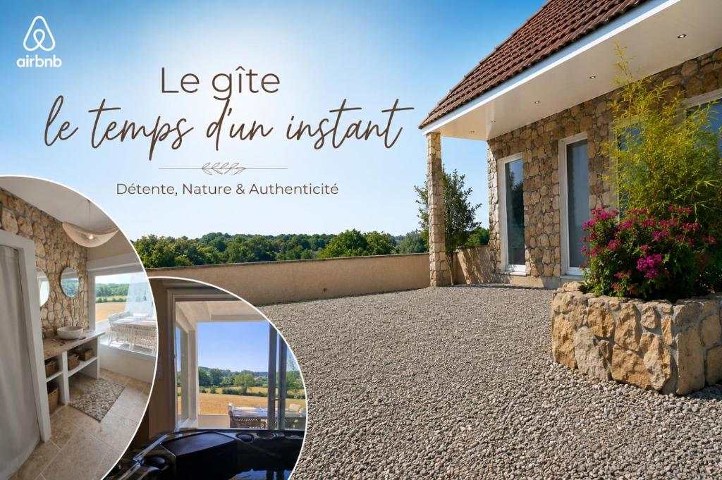 a mirror on the side of a house at Gîte le temps d'un instant in Samer
