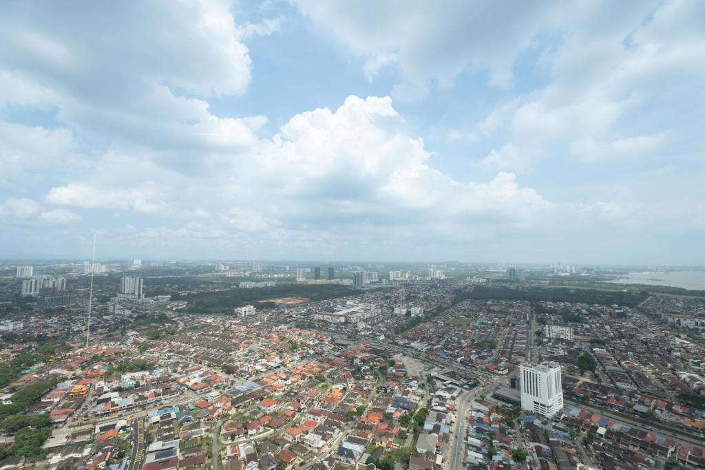 an overhead view of a city with buildings at Space Residency 2 bedroom 2 bathroom B59-11 in Johor Bahru