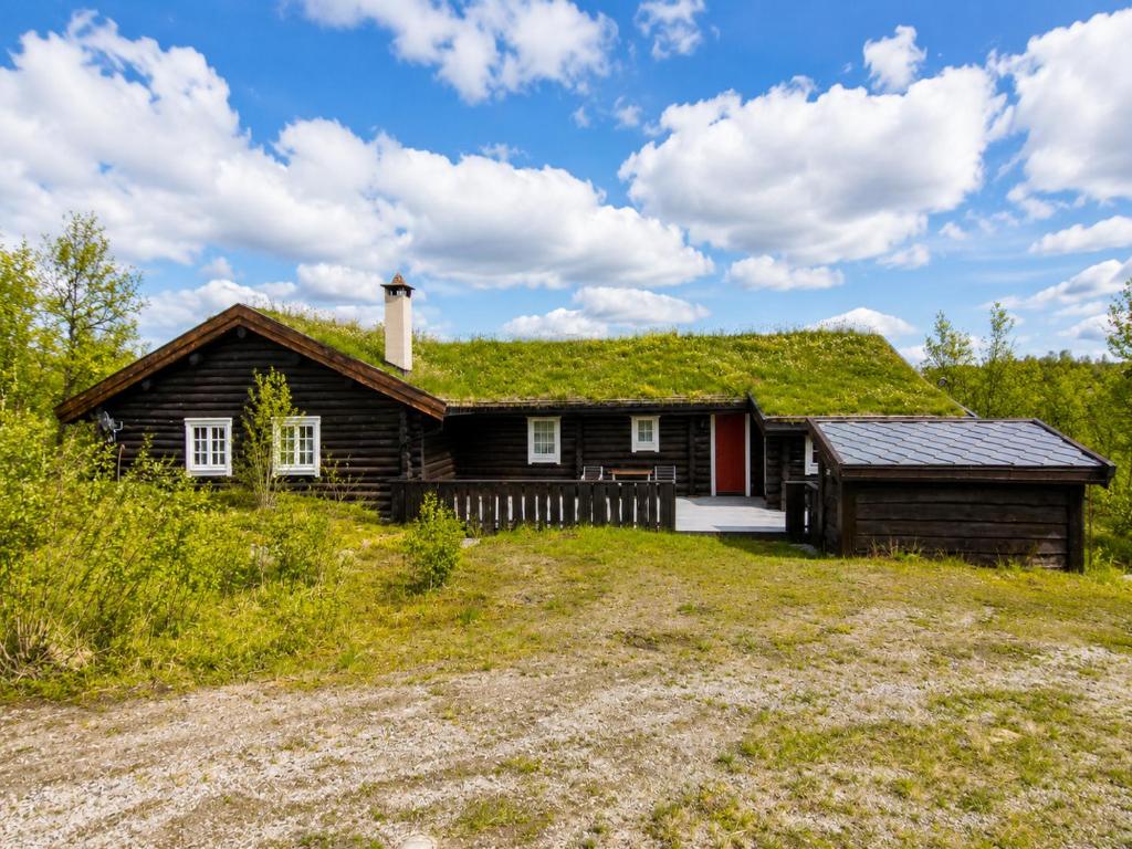 a log house with a grass roof at Large, cozy, and spacious cabin in Geilo, Kikut in Geilo