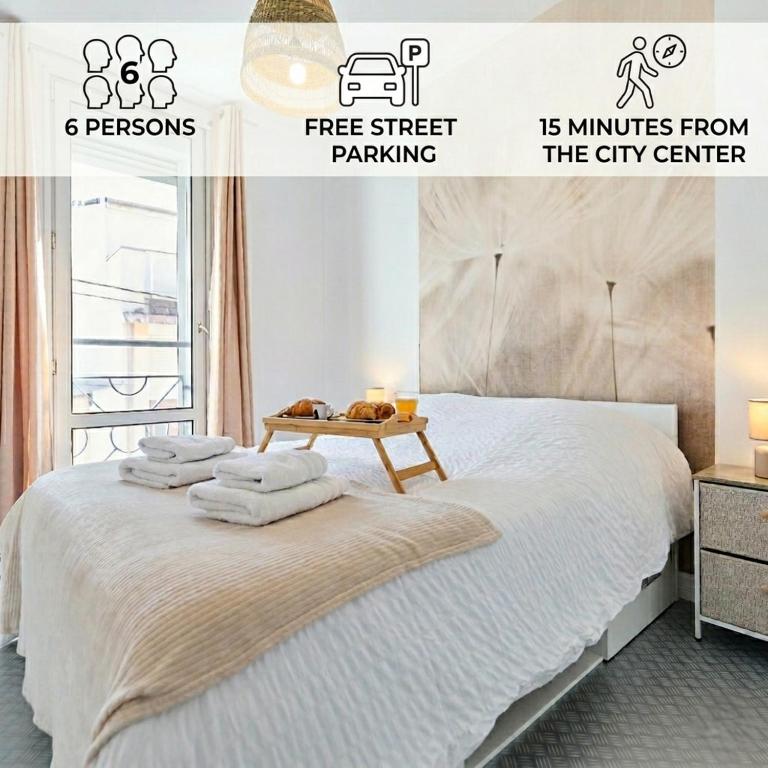 3 bedrooms, Free parking, 10 min from the Arena