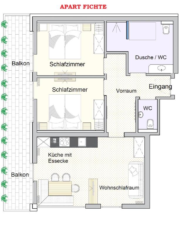 The floor plan of Alps Tux