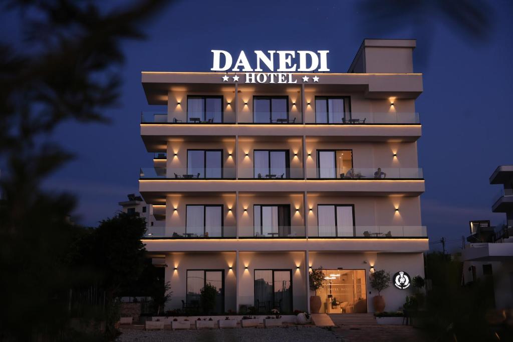 a rendering of a hotel at night at Hotel Danedi in Ksamil