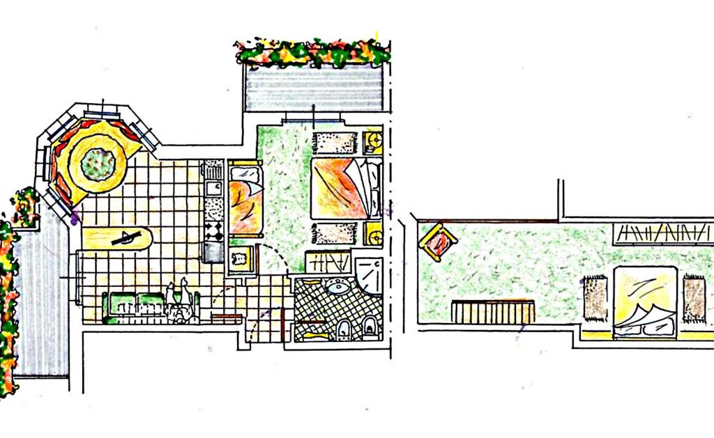 Půdorys ubytování Residence Hotel K2
