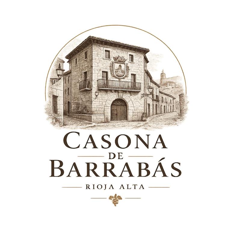 a logo for a restaurant in a stone building at Casona de Barrabás in San Vicente de la Sonsierra