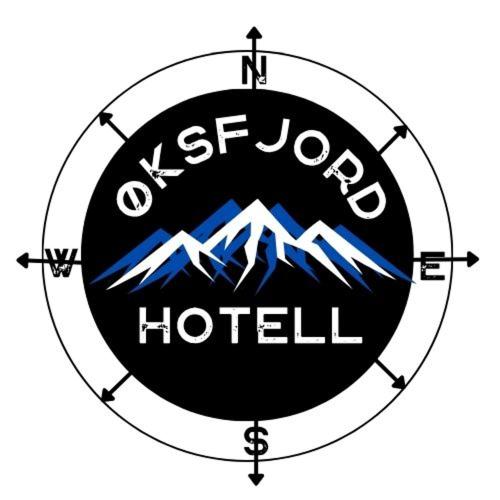 a logo for the west jordan hotel at Øksfjord Hotel Norway in Øksfjord