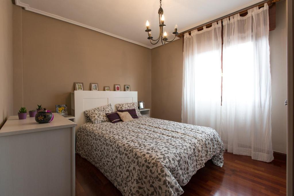 a bedroom with a bed and a window at Calle Magallanes in Barakaldo