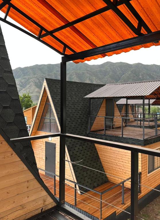 a view of a house with a roof at Tau Saty in Saty