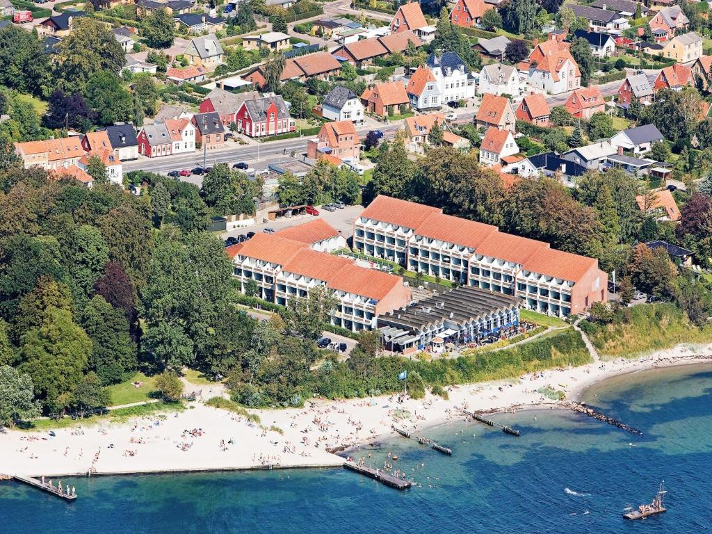 an aerial view of a resort on a beach at Faaborg Holiday Center in Faaborg