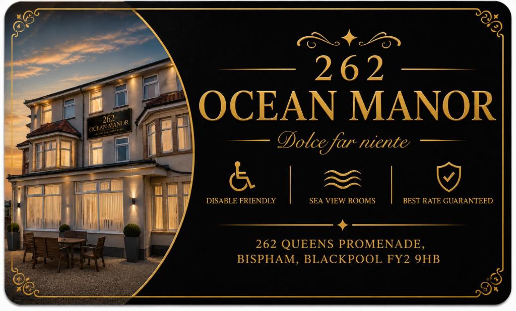 a sign for an ocean manor for a house at 262 Ocean Manor in Blackpool