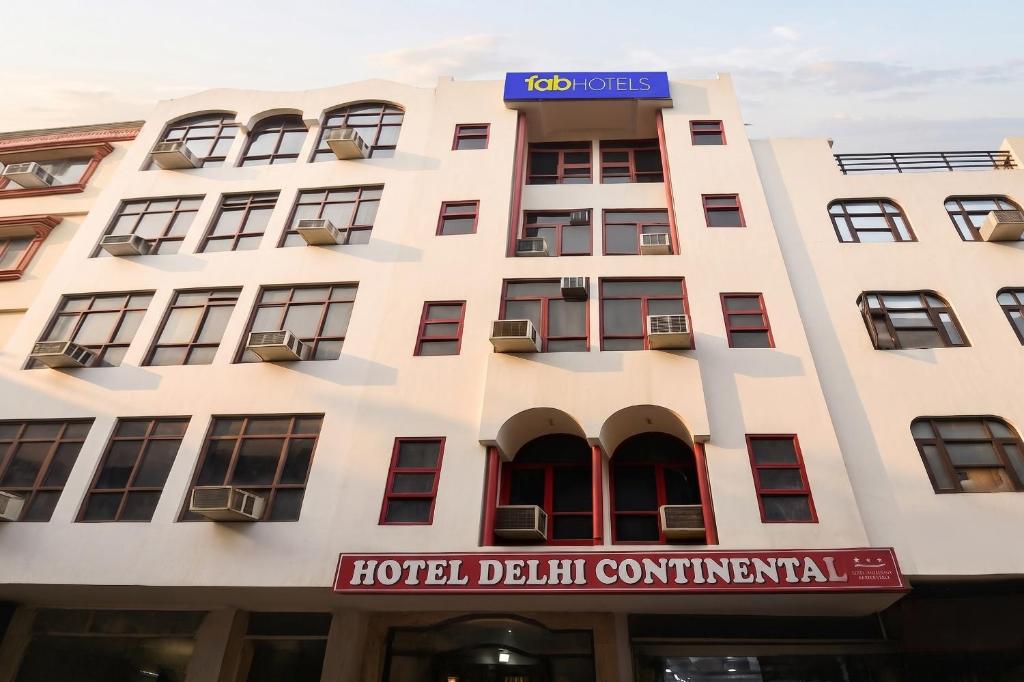 a building with a hotel delhi continental sign on it at FabHotel Delhi Continental in New Delhi