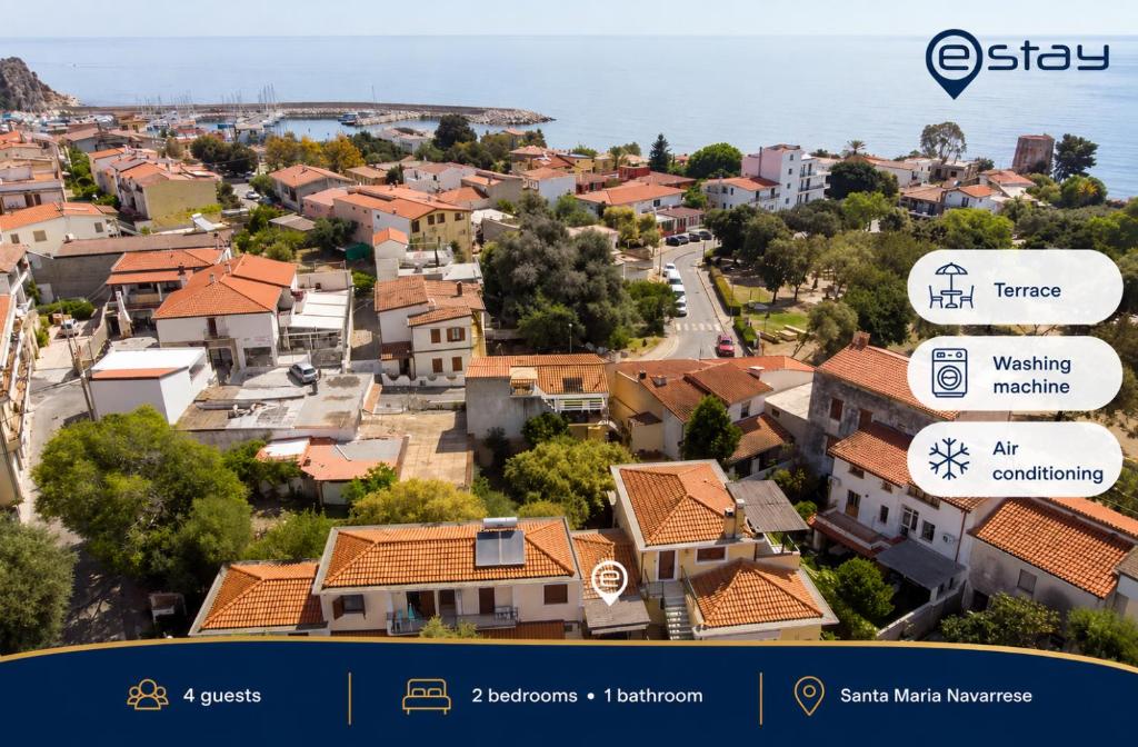 a city overview of a town with houses at Estay - Mirto 1 - Dreaming Holiday in Santa Maria Navarrese