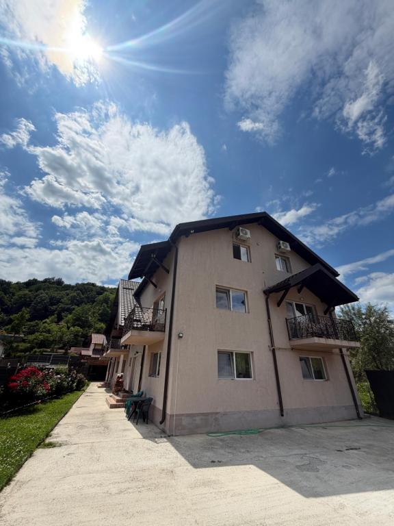 a large building with a roof on top of it at Vila Mina in Ocnele Mari