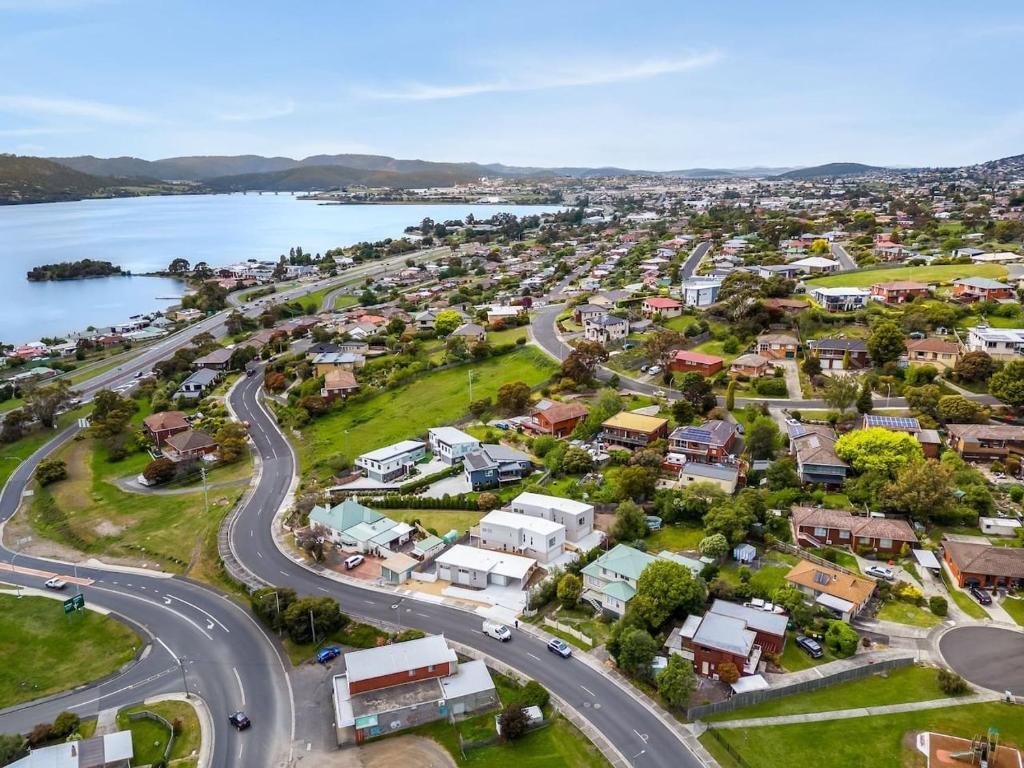 an aerial view of a town next to a body of water at Stylish Rosetta River Escape in Rosetta