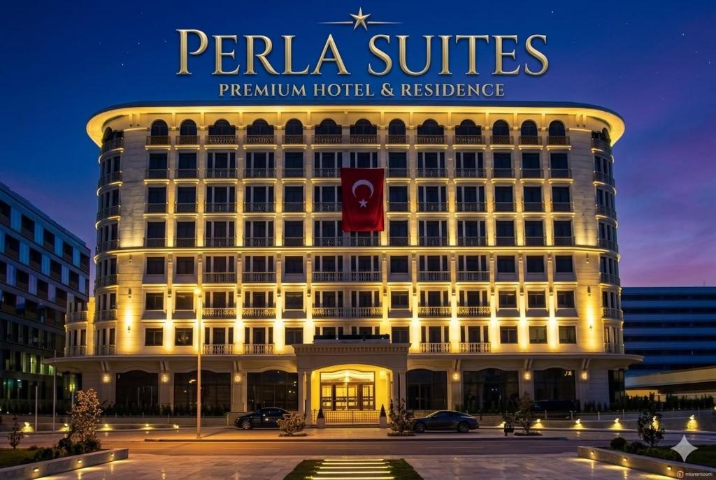 a building with a sign that reads perula suites at PERLA SUİTES hotel in Istanbul