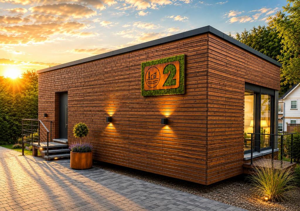 a small brick building with a sign on it at Erftlodges L2 in Bad Münstereifel