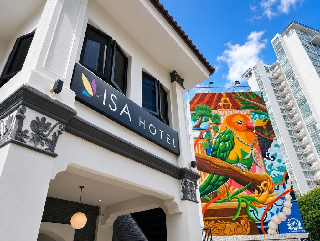 a mural on the side of a building at ISA Hotel Amber Road in Singapore