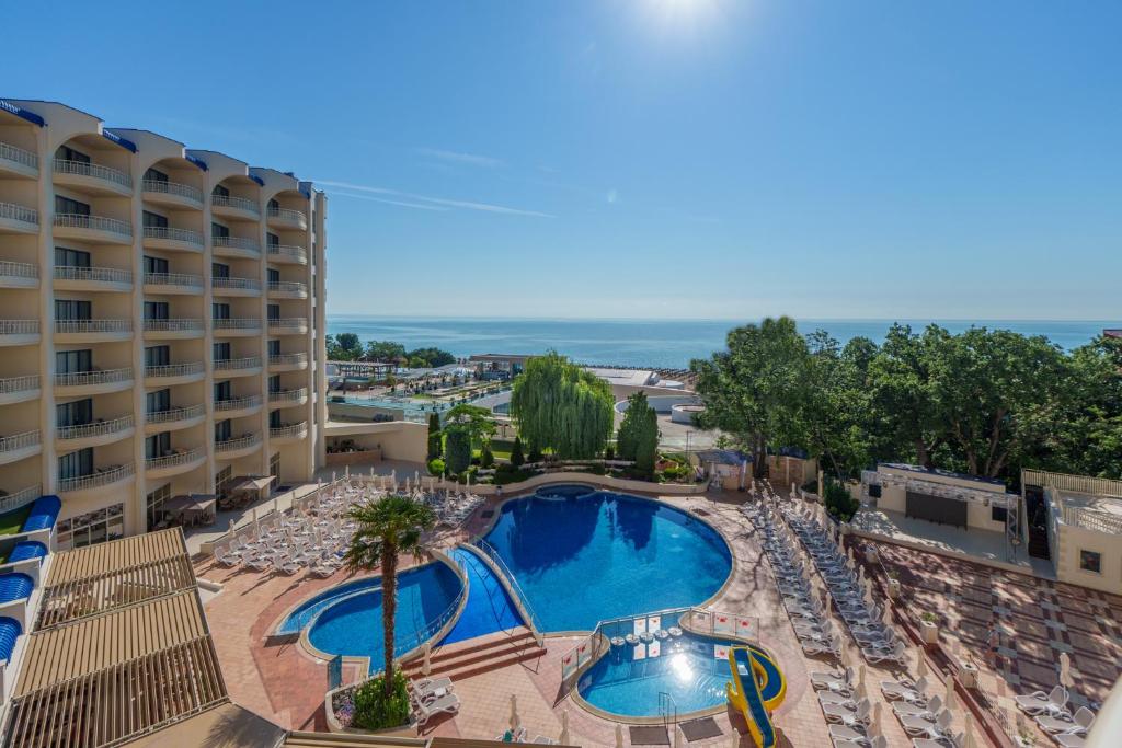 a view of the pool at a resort at GRIFID Arabella Hotel - Ultra All inclusive & Aquapark in Golden Sands