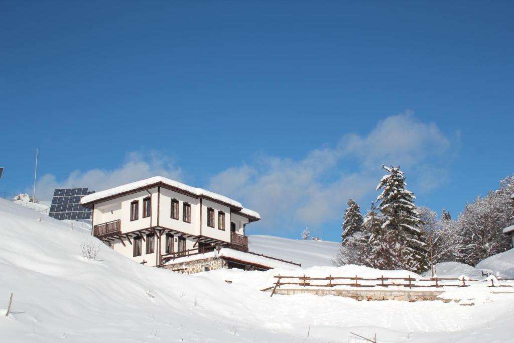 una casa en la cima de una colina nevada en Villa O Sole Mio, en Progled