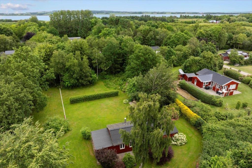 an aerial view of a house with a yard at LF14218-Roslev-Skovsovej-4 in Roslev