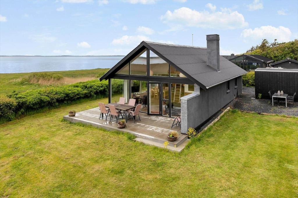 an overhead view of a house with a deck at LF12715-Vinderup-Vibevej-15 in Ejsingholm