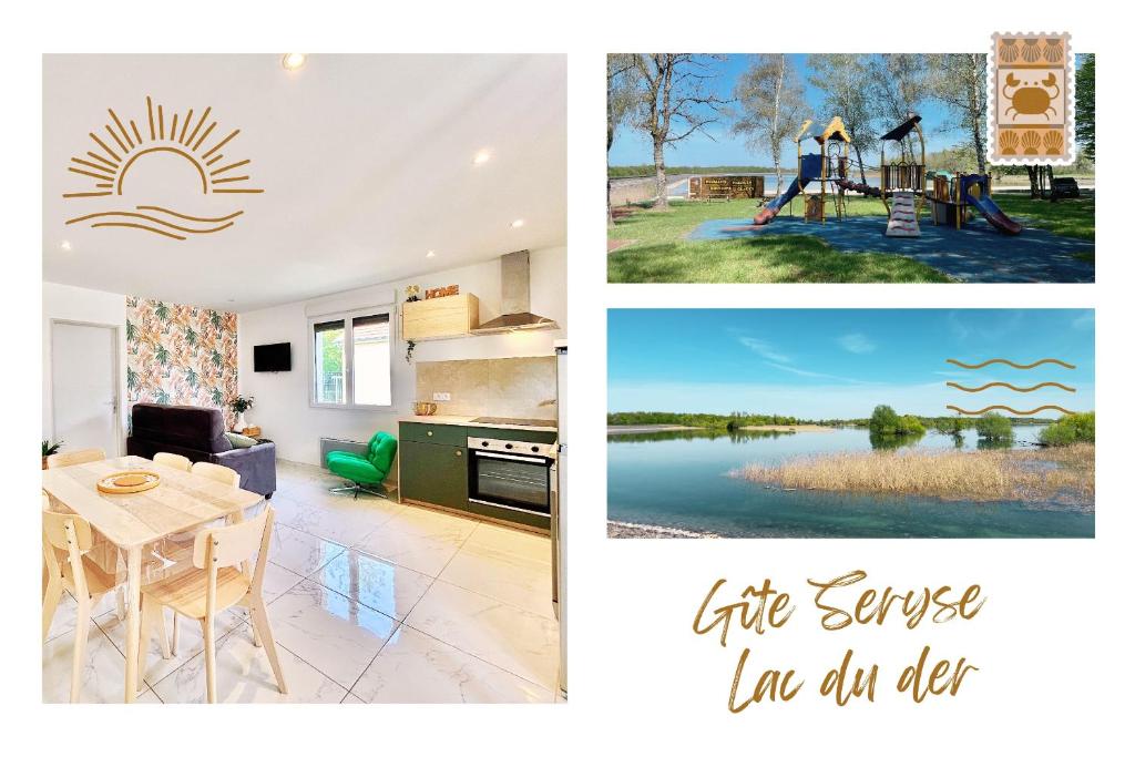 a collage of three pictures of a house at Escapade Gîte Seryse in Châtillon-sur-Broué