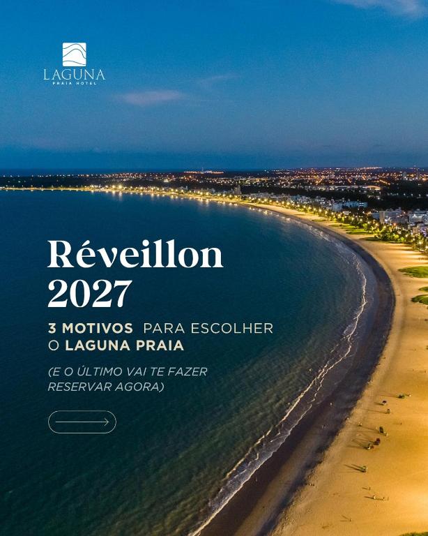 a poster of a beach with the words revision at Laguna Praia Hotel in João Pessoa