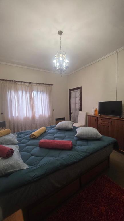 a bedroom with two large beds with pillows on them at Aveiro, Veneza Portuguesa in Oliveirinha