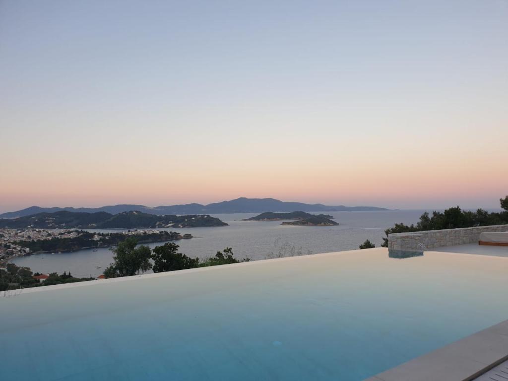 a view of the ocean from a villa at Villa Hillside Skiathos in Skiathos