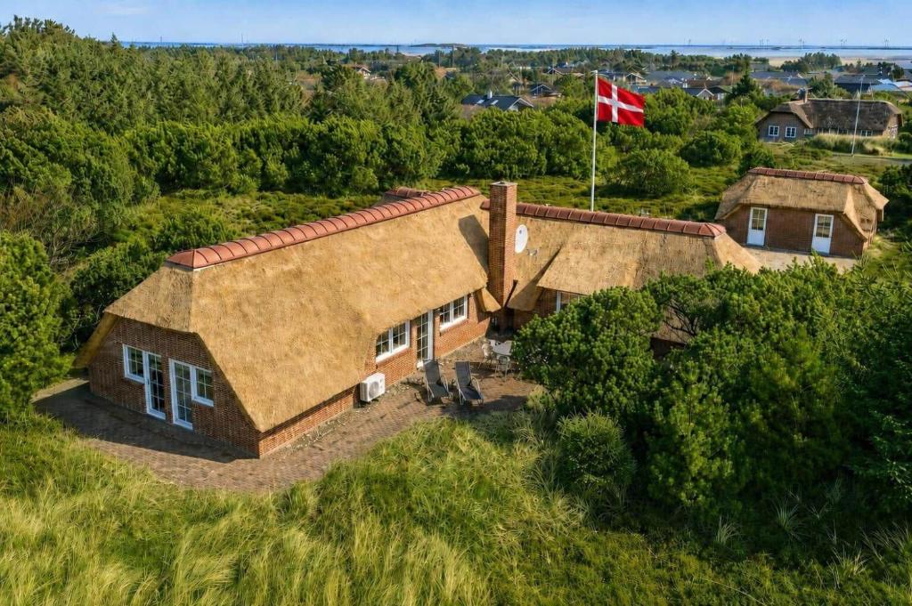 an aerial view of a house with a canadian flag at 1126-Ringkobing-Frans-Julius-Vej-44 in Klegod