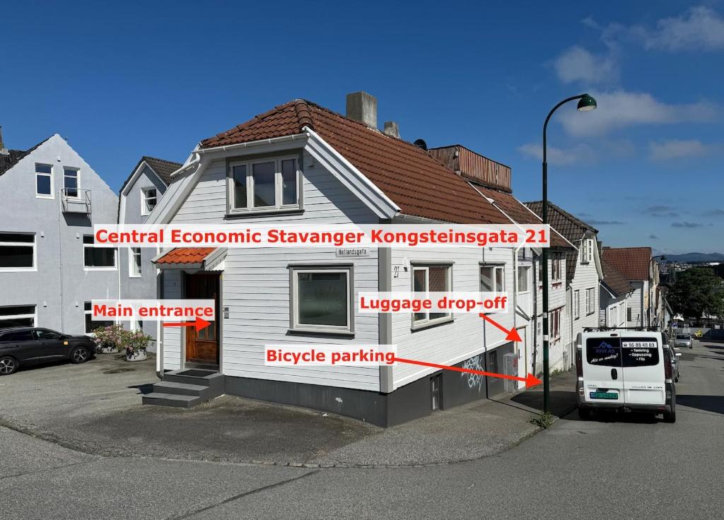 a house that is being remodeled in a street at ONS 2026 Economic Central accommodation in Stavanger