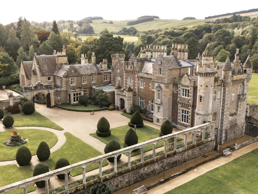 an aerial view of a castle at Villa Abbotsford by Interhome in Darnick