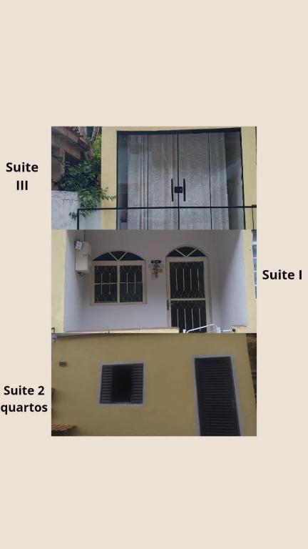 a house with a cross on the side of it at Refugio das Laranjeiras Hospedagem in Piraí