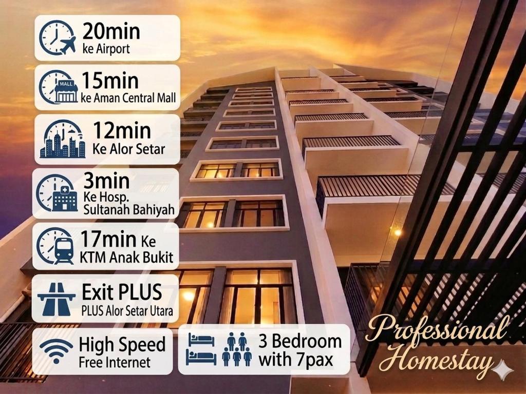 a building with signs on the side of it at Professional HomeStay D' Alor Setar in Alor Setar