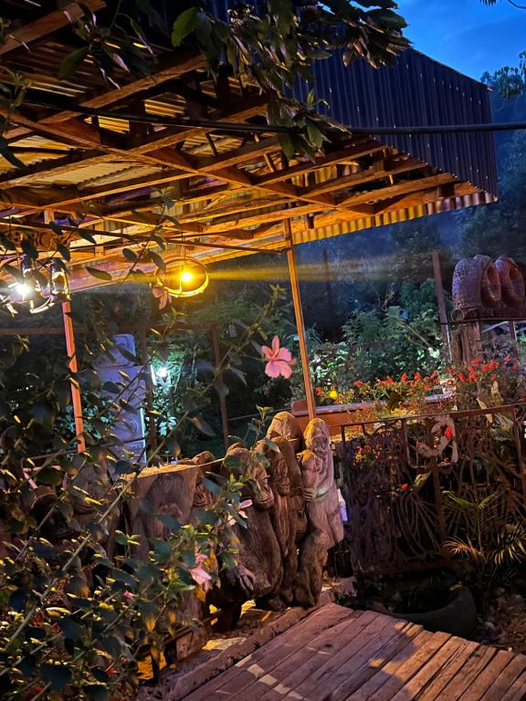 a garden with a pergola and some plants at Kisoro Suits in Kisoro