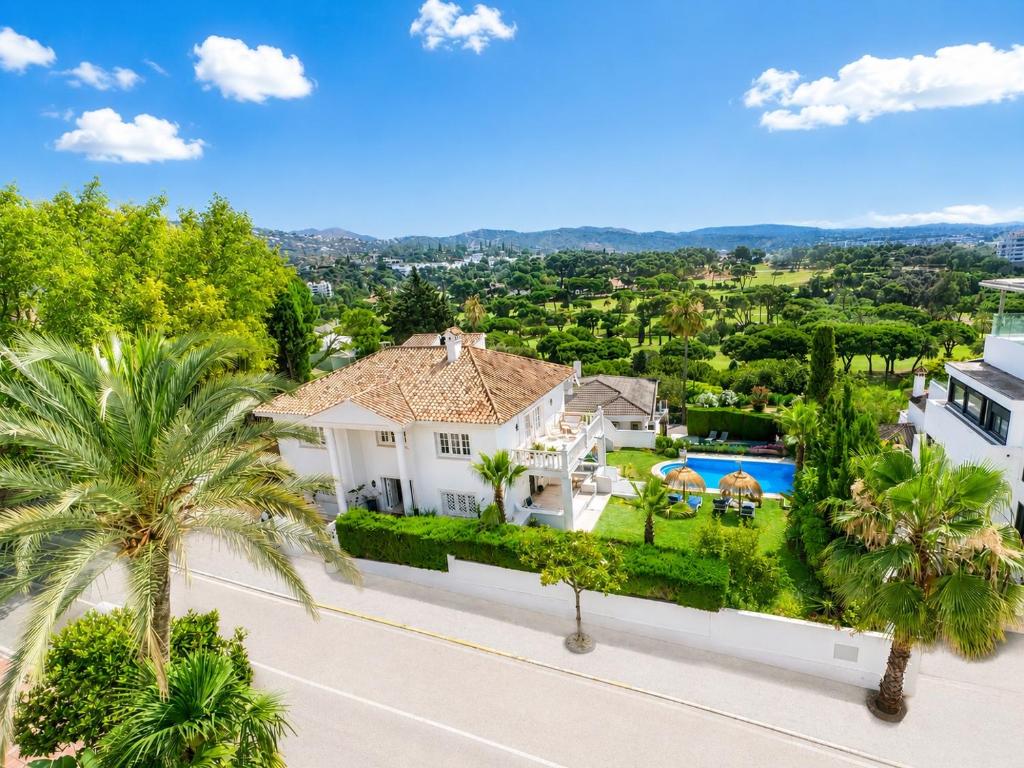 an aerial view of a house with a swimming pool at Aurora Boutique - Only Adults in Marbella