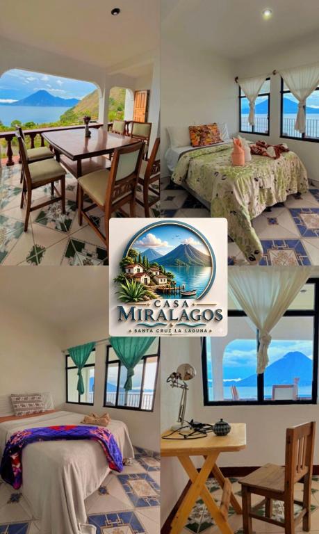a collage of pictures of a hotel room at Casa Miralagos in Santa Cruz La Laguna