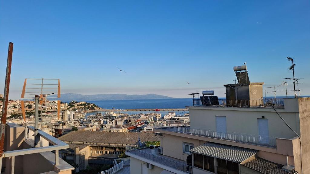 a view of a city from a building at The Suite in Kavála